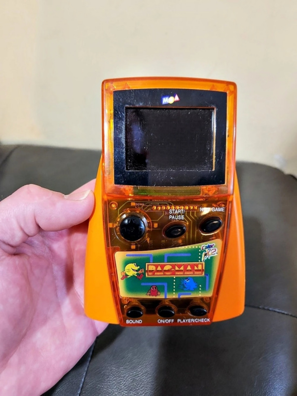 2001 Namco PAC-MAN Handheld Game Orange & Black